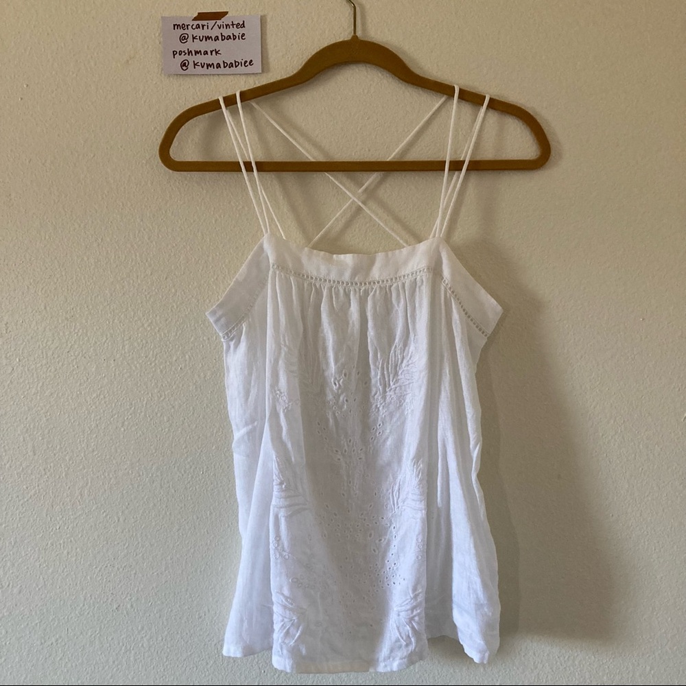 gap - strappy embroidered top